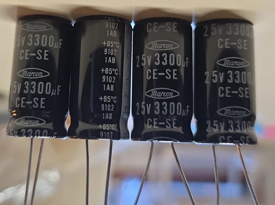 20x Marcon 25v 3300uf 35volt 3300mfd 105c aluminum electrolytic capacitors. - image 3 of 3