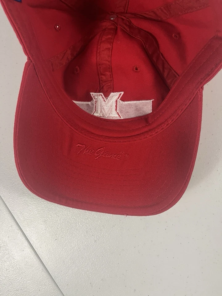 Chapéu de beisebol vintage The Game Miami RedHawks University adulto ajustável vermelho - Imagem 3 de 4