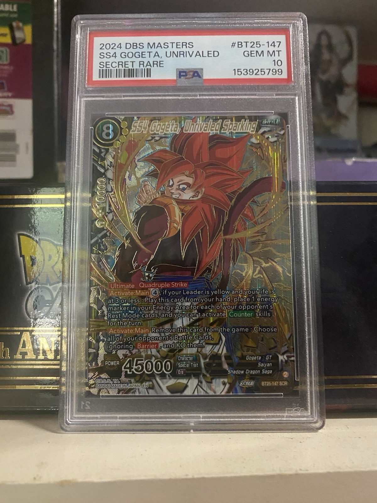 🔥 Dragon Ball Super Masters SS4 Gogeta Unrivaled Sparking SCR PSA 10 BT25-147 view 5