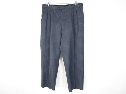 Hart Shaffner Marx Gray Blue Pinstripe Wool Suit Size 42R Pants 36 X 30 - Picture 11 of 16