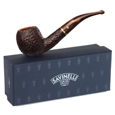 NEW - Savinelli Roma Lucite 626 Bent Apple Briar Tobacco Pipe, Uses 6mm Filters