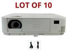 Lot Of 10 Nec Np-m322w Dlp Projector 3200 Lumens Hdmi W/power &amp; Hdmi Cables