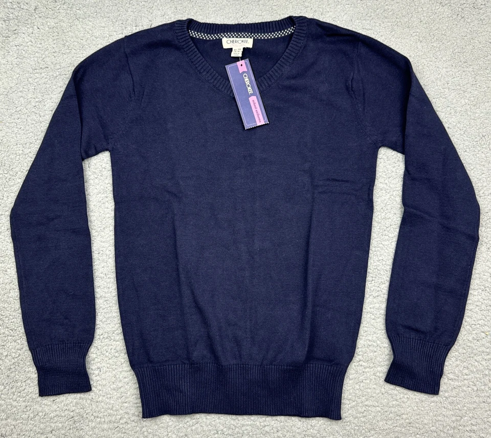 Moletom Cherokee feminino XL 14/16 azul escuro manga longa gola redonda - Imagem 4 de 4