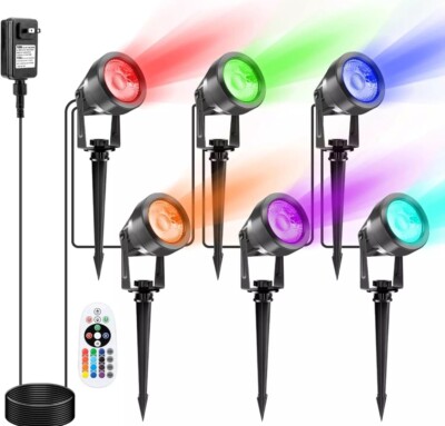 Halloween Landscape Color Changing Spotlights RGB with Transformer 7 Multicolore