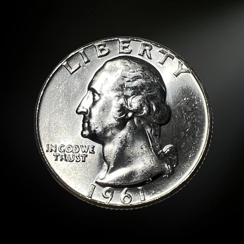 1961 P Philadelphia Washington Quarter 90% Silver Brilliant Uncirculated (BU)