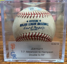 Garrett Hampson Rockies Game Used DOUBLE Baseball 6/26/2019 vs Giants Hit #33