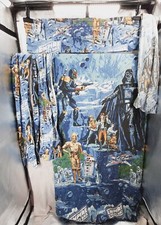 Vintage 1970's Star Wars Empire Strikes Back Blanket Sheet 2 Curtains Valance