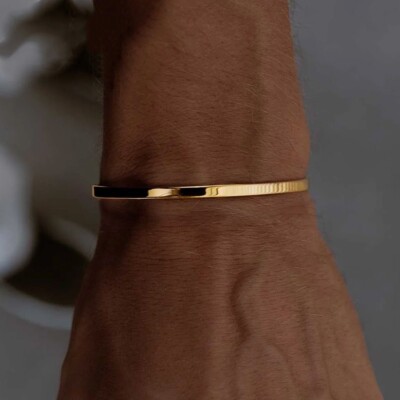 Cuff Bracelet 18 Carat Gold Mens Bracelet Colors Men Women 18K