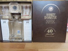 Hankey Bannister 1967 40 yr Whisky Decanter+2 glasses in display case+3cl SAMPLE