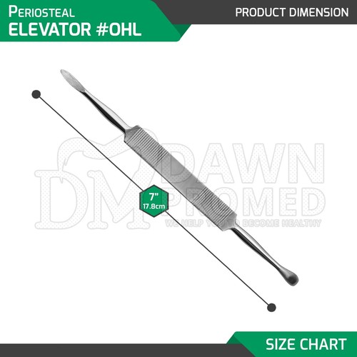 Periosteal Elevator #OHL Double Ended 7" Surgical Dental Instrument - Picture 2 of 8