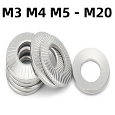 Rondelle a disco di sicurezza M3 M4 M5 - M20 rondelle di bloccaggio seghettate A2 acciaio inox
