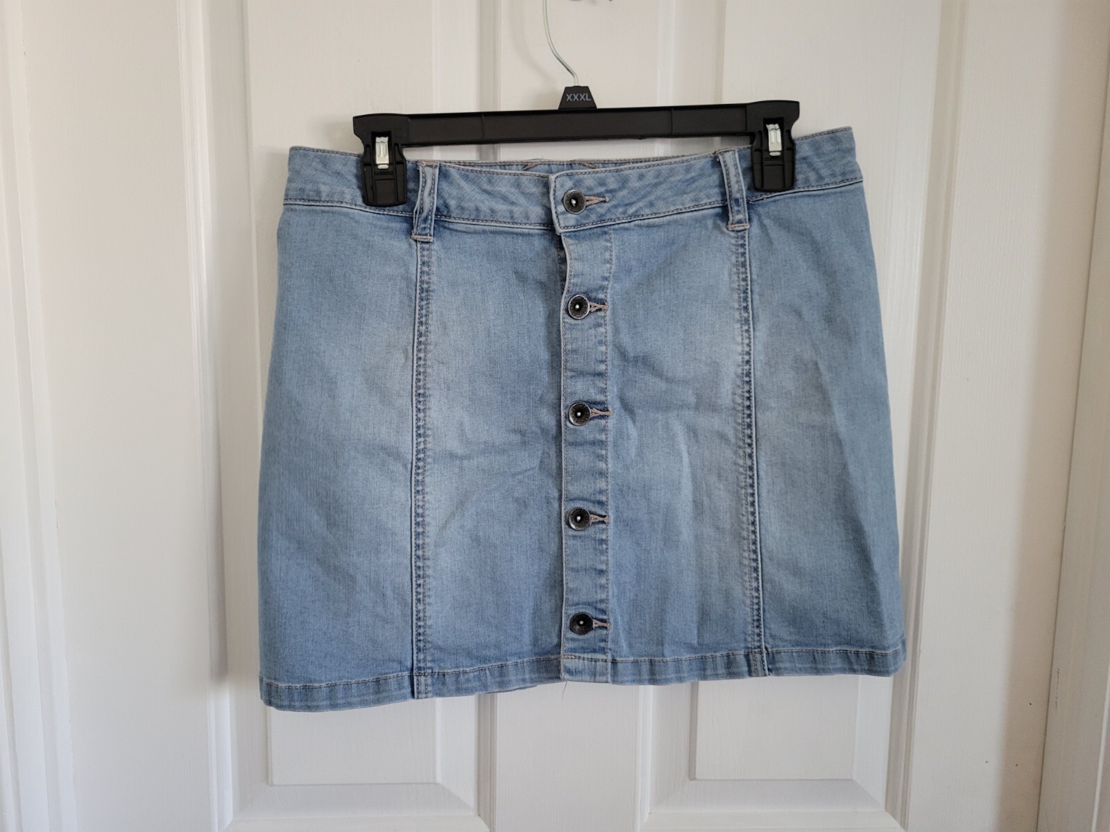 Vans Womens Lightwash Denim Button Front Mini Skirt Size M-image