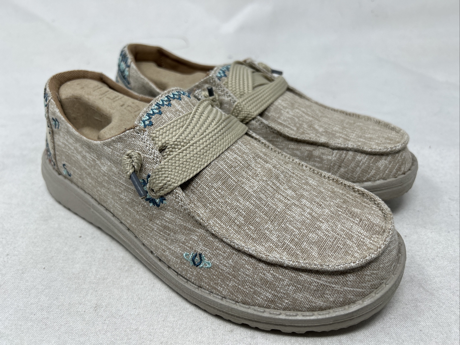 Hey Dude Wendy Flora Sunflower Beige Shoes Women Size… Gem