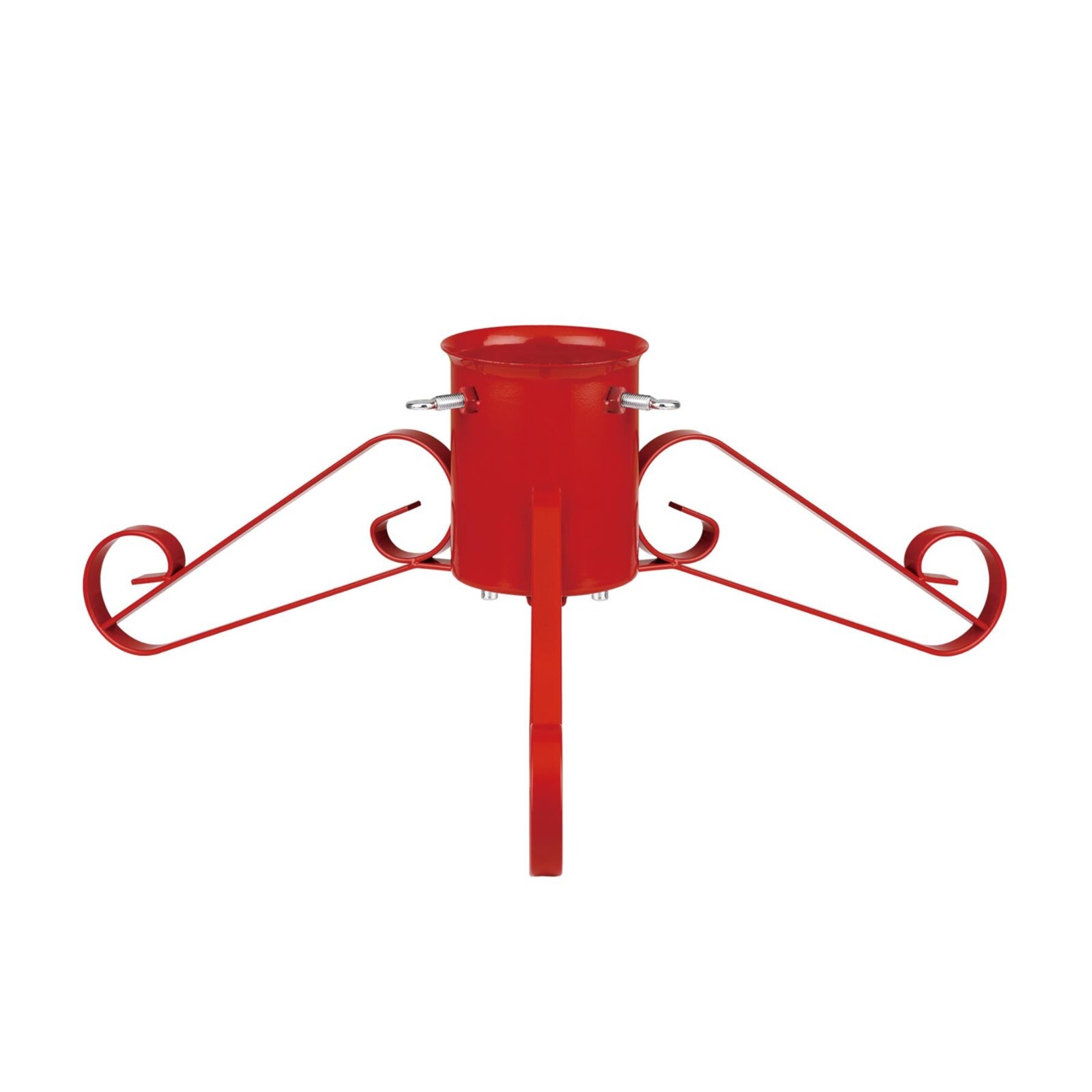 Red Traditional Scroll Leg Christmas Tree Stand Holder for Real Trees 6.5ft (2m)