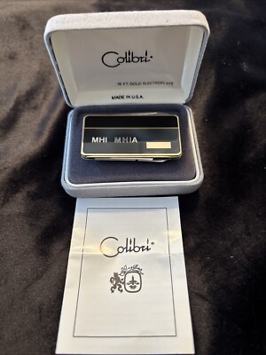 Colibri 2 BLADED lined  gold Electroplate  POCKET KNIFE With Clip MHI MHIA