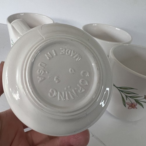 EUC VTG Corning Ware Correlle My Garden Coffee Tea Mugs Set of 4 Made in USA - Picture 7 of 8