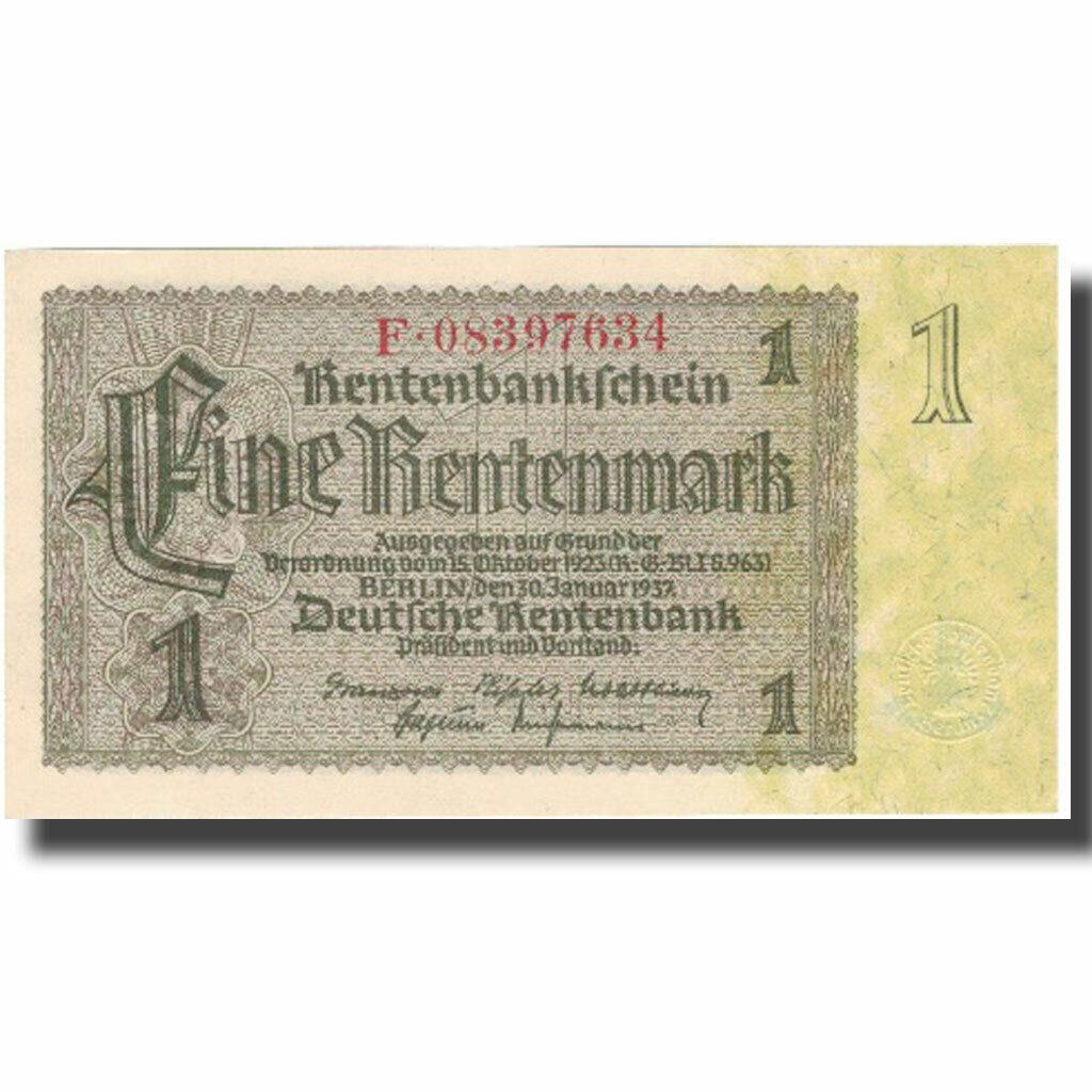 [#573922] Geldschein, Niemcy, 1 Rentenmark, 1937, 1937, KM:173b, UNZ