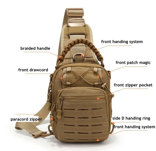 Borsa uomo outdoor nuova borsa tattica tracolla tracolla zaino 900D campeggio - Foto 16 di 30