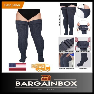 Plus Size Thigh High Socks for Thick Thighs - 35-42 Inch Over the Knee Stockings