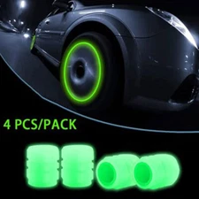 4Pcs Glowing In Dark Fluorescent Car Tire Valve Caps Universal Cover Accessories