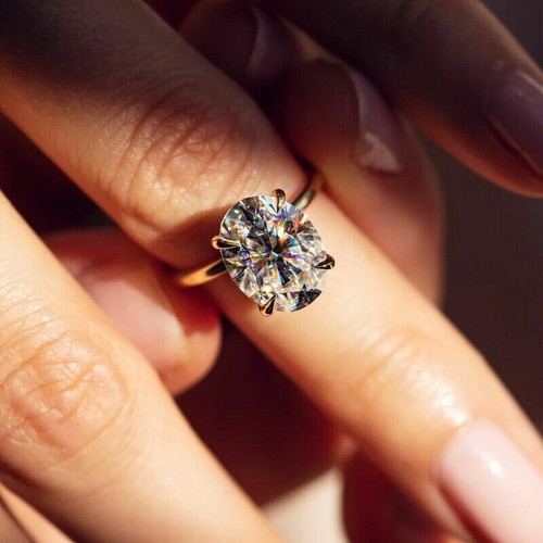 IGI 2 kt H/VS1 Ovalschliff Lab Grown Diamant Solitär Ring massiv 14 K Gelbgold - Bild 5 von 9