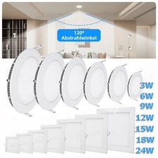 3W 6W 9W 12W 15W 18W 24W LED Recessed Ceiling Panel Light Fixture Panel Lamps