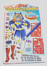 New DC Super Hero Girl Fashion Design Sketch Set Stickers  Stencils.