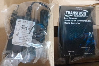 Transition Networks E-100BTX-FX-05(SM) Fast Ethernet Media Converter...