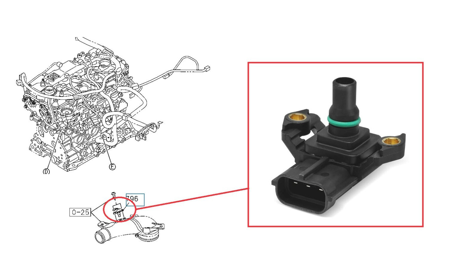 FOR ISUZU D-MAX / RODEO TFS86 2.5TD AIR INTAKE TURBO PRESSURE MAP SENSOR (2006+)