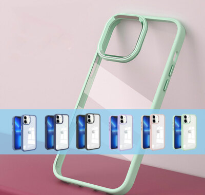 iPhone 11 Color Border Thin Slim PC+TPU Clear Back Shockproof Case 
