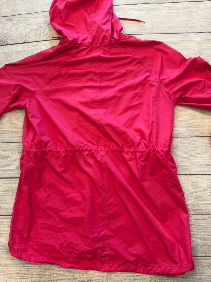 Made for Life Windbreaker Jacket Womens Small Bright Pink Cinch Waist Hooded - Image 4 of 4