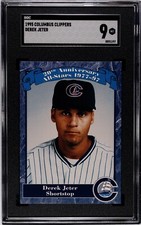 1997 COLUMBUS CLIPPERS 20TH ANNIVERSARY DEREK JETER SGC 9 MINT YANKEES