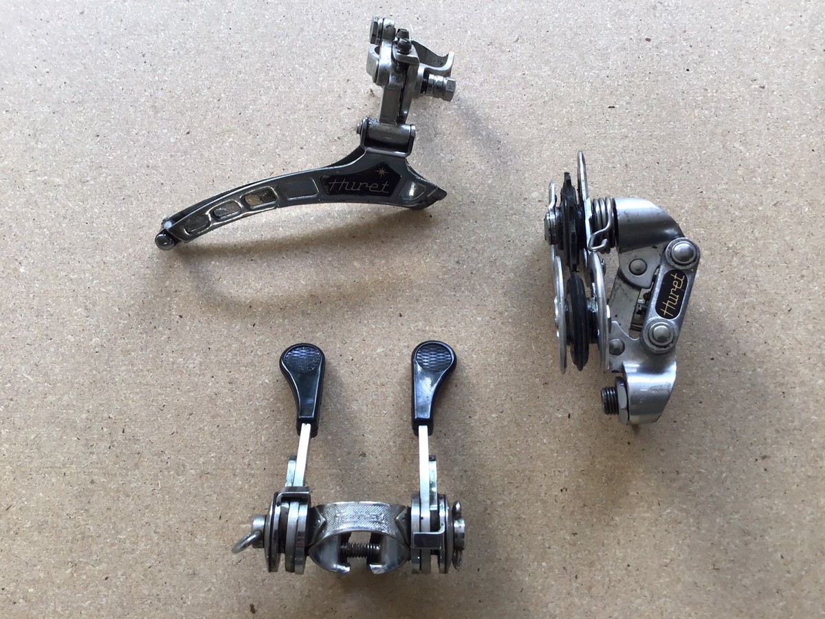 Vintage Huret Jubilee Front + Rear Derailleurs Shifter Group
