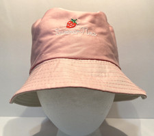 Reversible Bucket Hat - Summer Time Strawberry - Pink Cream - One Size