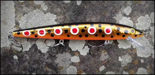 FISHING LURES RAPALA HUSKY JERK HJ 14 cm SPD (Spotted Dog) color CUSTOM PAINTED
