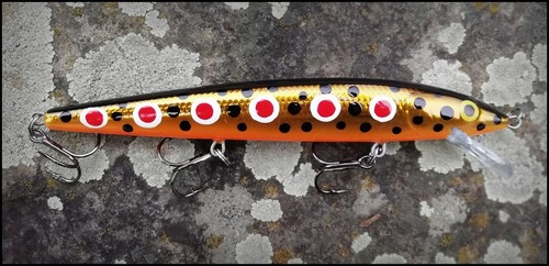 FISHING LURES RAPALA HUSKY JERK HJ  14 cm SPD (Spotted Dog) color CUSTOM PAINTED - Picture 1 of 1