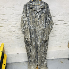 Trebark Camouflage Faded Coveralls Hunting Suit Made in USA Vintage 80s Mens XL