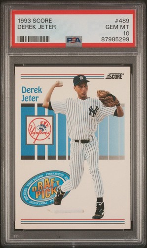 Graded 1993 Score Derek Jeter #489 Rookie RC Baseball Card PSA 10 Gem Mint