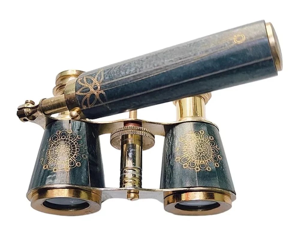 Vintage telescope Opera Glasses Mother of Pearl & Handle Brass Fittings France - Image 2 of 4