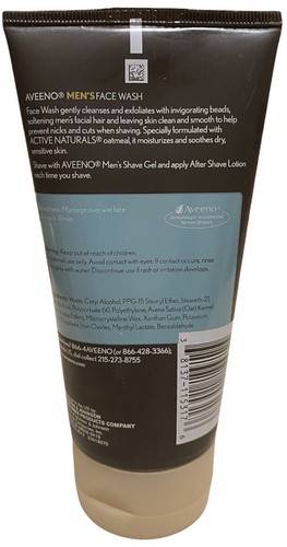Aveeno Active Naturals Para Hombre Lavado Facial Sin Fragancia 5,1 oz Con Avena Nuevo Difícil de Difícil - Imagen 2 de 2