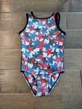 GK ELITE red white blue USA Olympics stars gymnastics leotard CL Child Large
