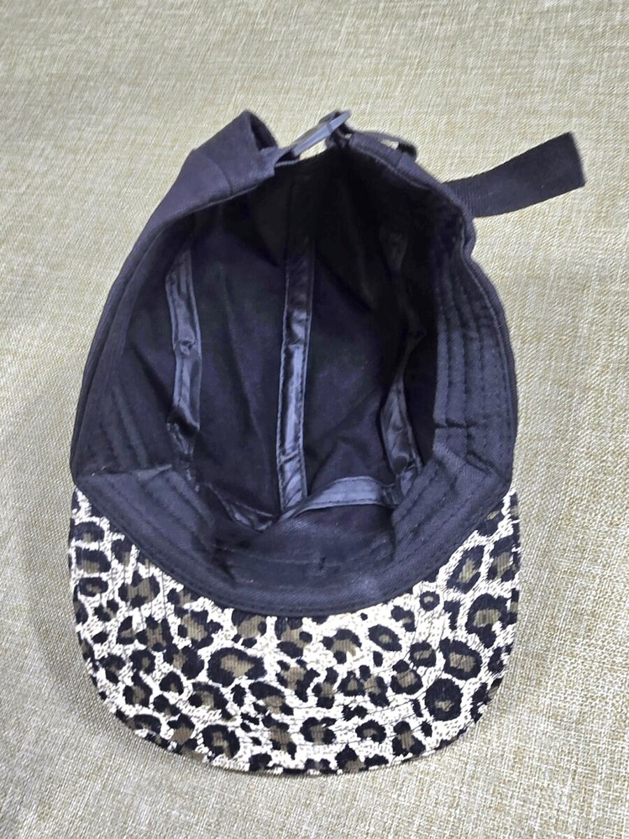 Supreme Black 5 Panel Leopard Safari Peak Hat Cap Tyler the Supreme Black 5 Panel Leopard Safari Peak Hat Cap Tyler the