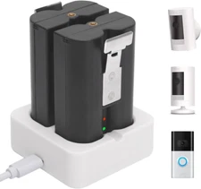 2-Pack 6040Mah Replacement Battery with Charger Station for Ring-Doorbell 2/3/4,
