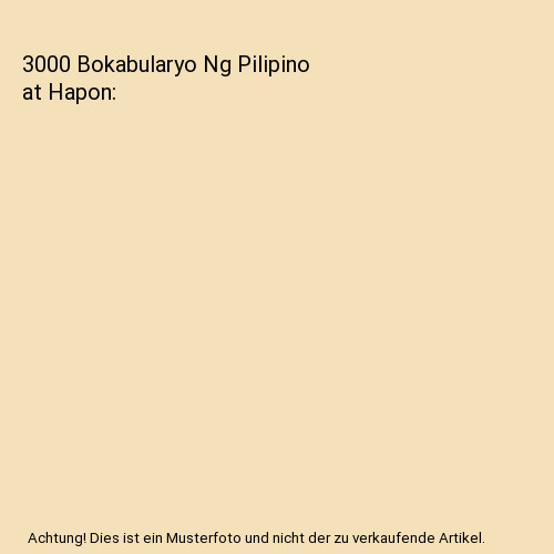 3000 Bokabularyo Ng Pilipino at Hapon