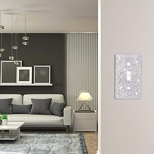 Wall Plate Light Switch Cover Standard Size 4.50" x 2.76" Silver Rhinestones ... - Picture 4 of 7