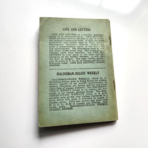 LITTLE BLUE BOOK "A Dream of John Ball," No. 37, 1919. Haldeman-Julius Co. - Picture 9 of 9