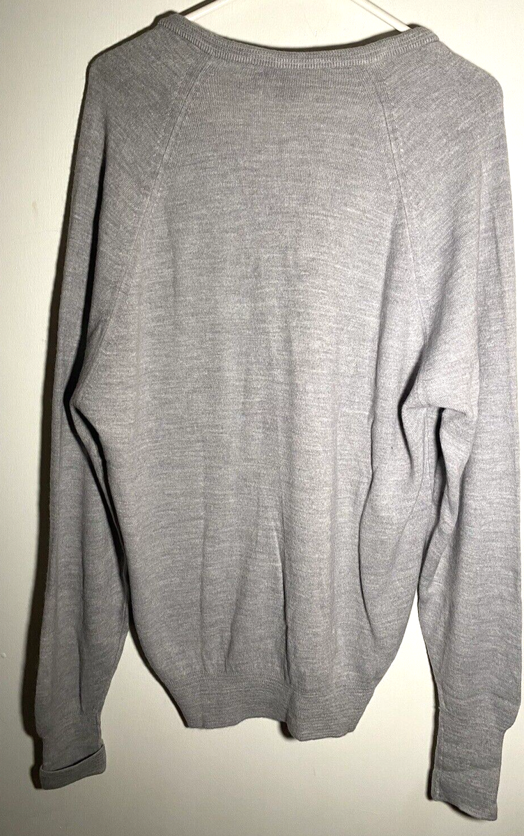 VTG 80s Christian Dior Grey Orlon Acrylic Sweater Men' s