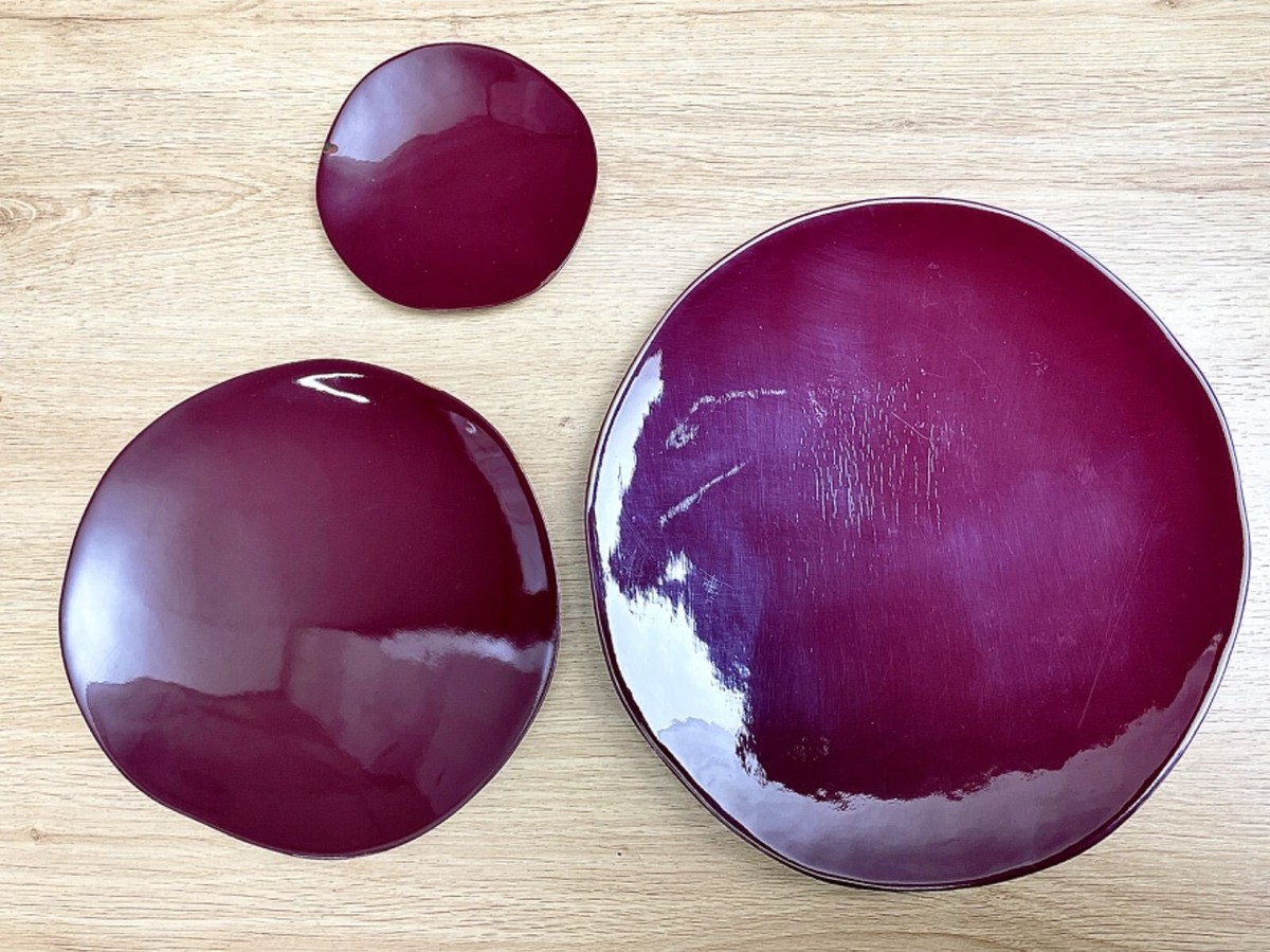 Hermes Wood Plate Set, 3-piece Set, Bordeaux, Wooden Tableware | eBay