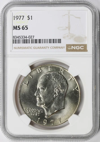 1977 $1 Eisenhower Dollar NGC MS65