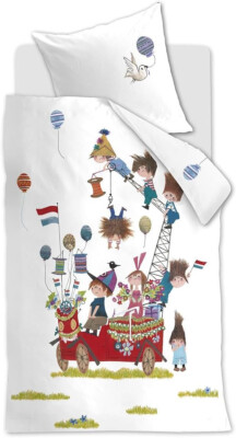 Beddinghouse Kinder-Bettwäsche Fiep Amsterdam Feestwagen 135 x 200 cm